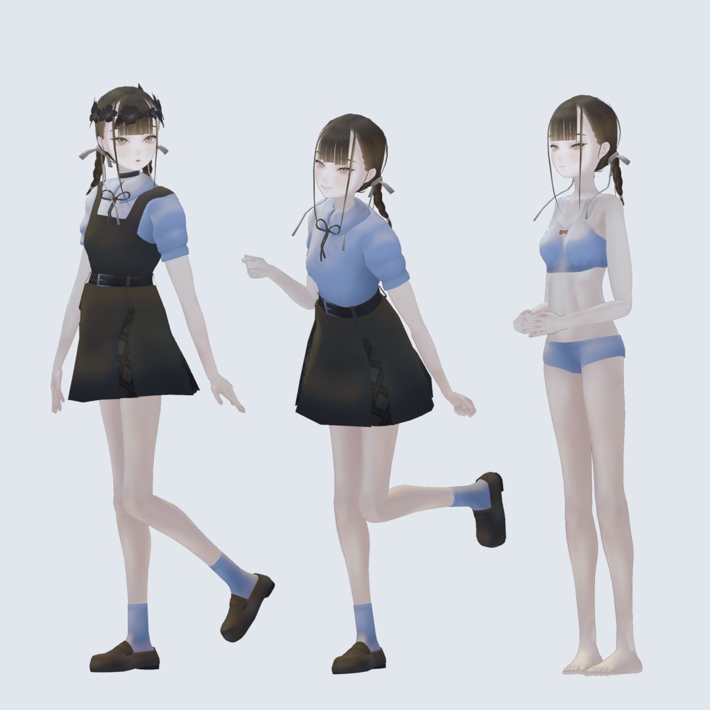 オリジナル3Dモデル 「女学生A」