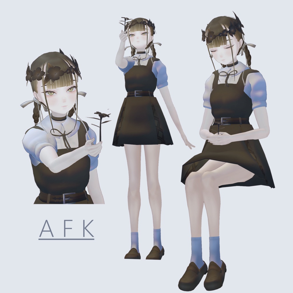 オリジナル3Dモデル 「女学生A」