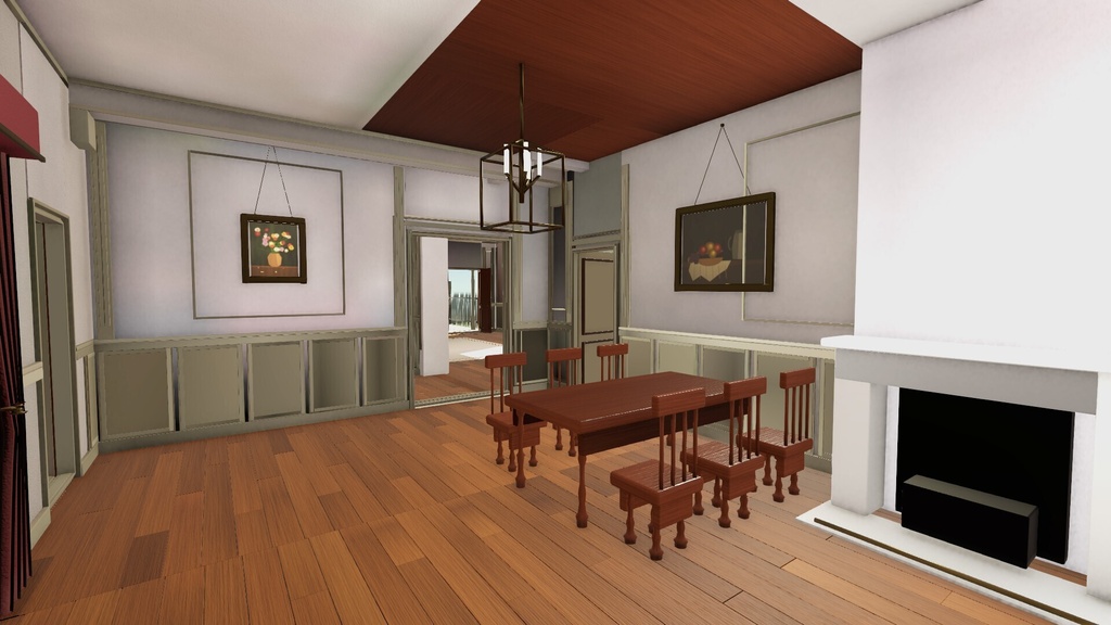 ヴィクトリア朝の邸宅「吹き抜けホールのある屋敷」3D背景セット【Blender/Unity6 URP】