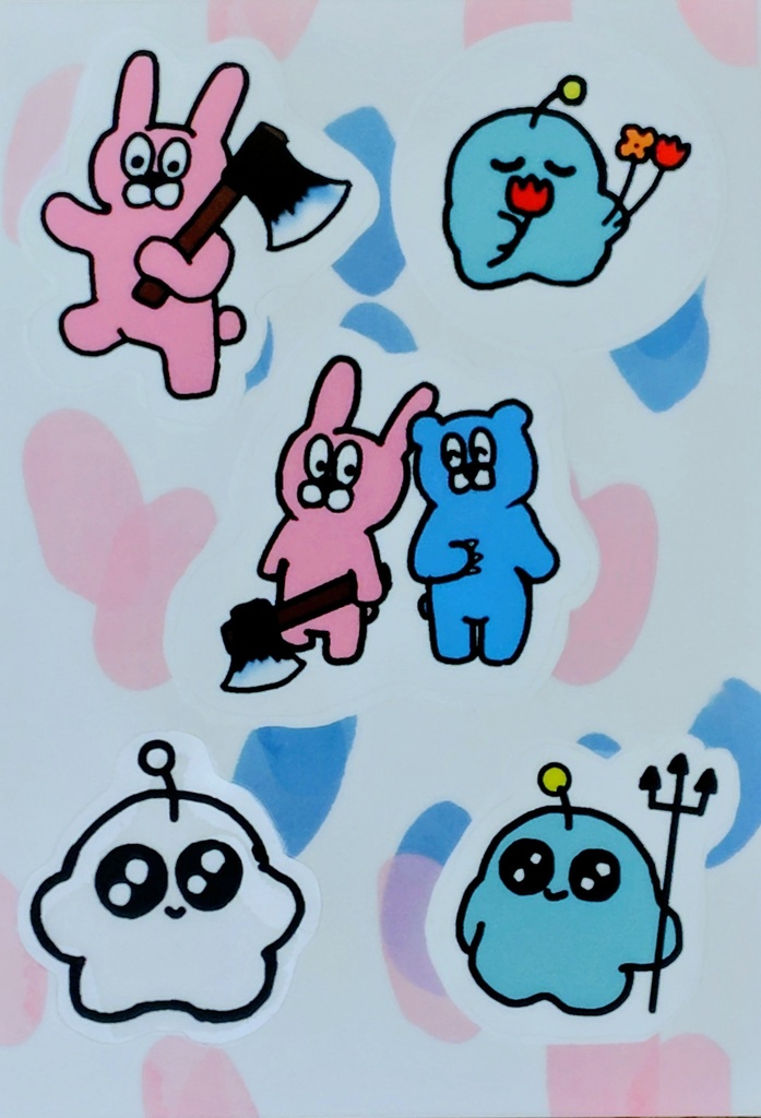 おのうさぎとpipiのステッカー