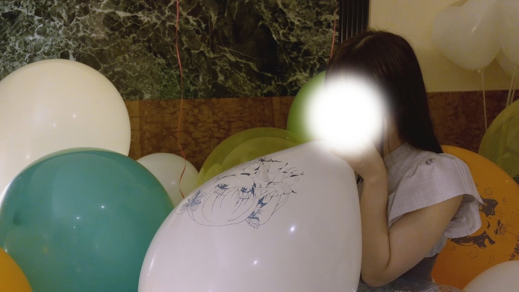 #55 ひなさんのイラスト風船膨らまし&膨らまし割り
