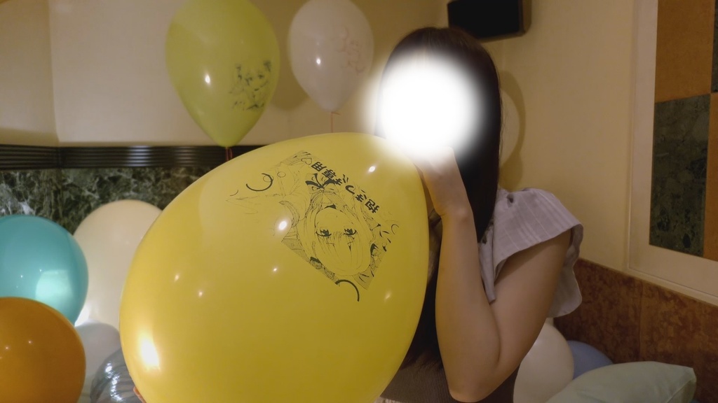 #55 ひなさんのイラスト風船膨らまし&膨らまし割り