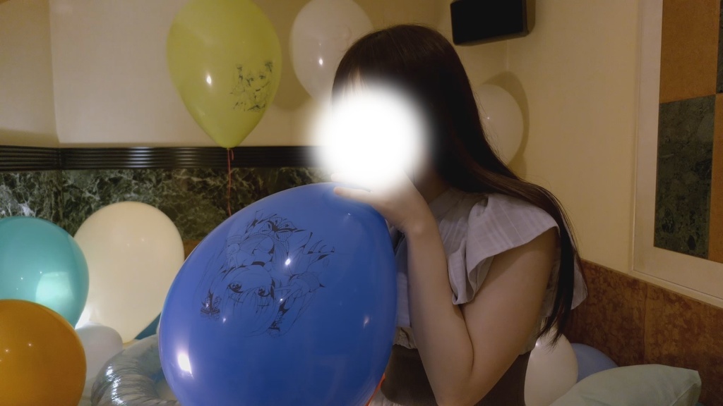 #55 ひなさんのイラスト風船膨らまし&膨らまし割り