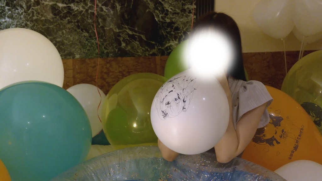 #55 ひなさんのイラスト風船膨らまし&膨らまし割り