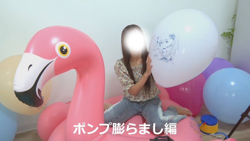 #66 のんたんさんのフラミンゴフロート膨らまし