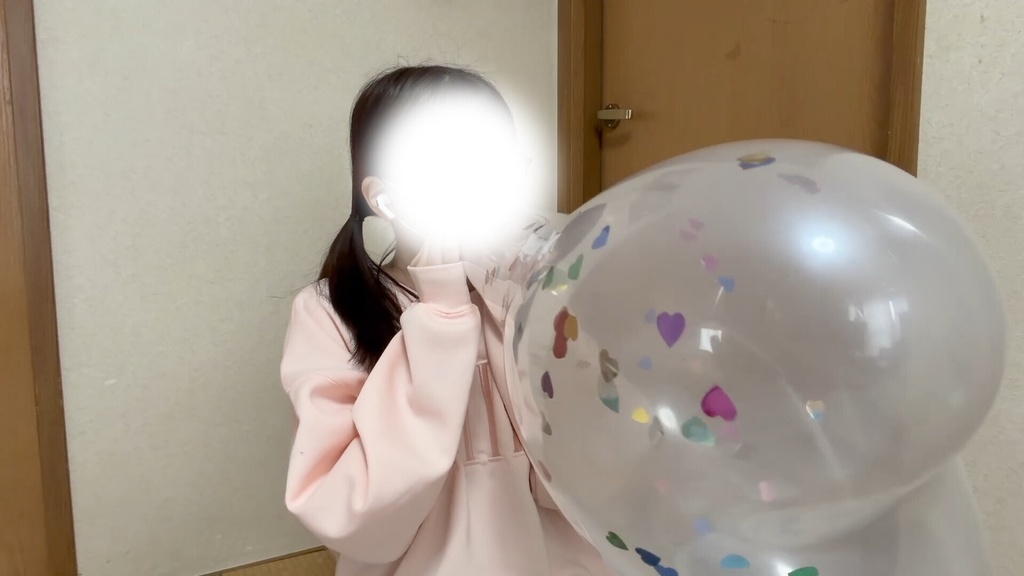 #122 Dさんのハートコンフェッティバルーン膨らまし割り3個