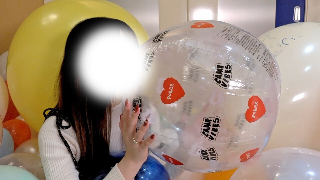 #123 しのさんのビーチボール膨らまし