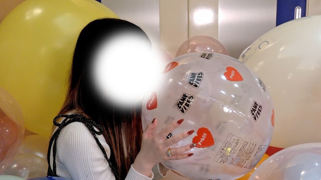 #123 しのさんのビーチボール膨らまし