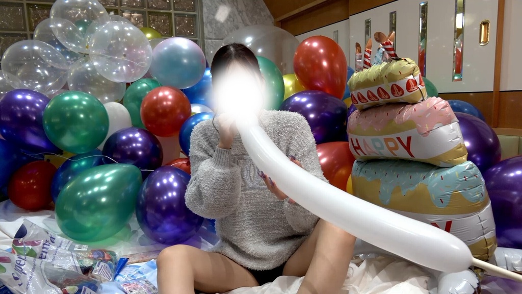 #175 るあさんの風船部屋作り&細長い風船膨らまし