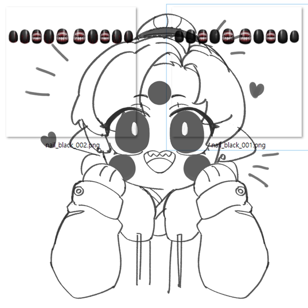 Black Nail Texture ネイルテクスチャ