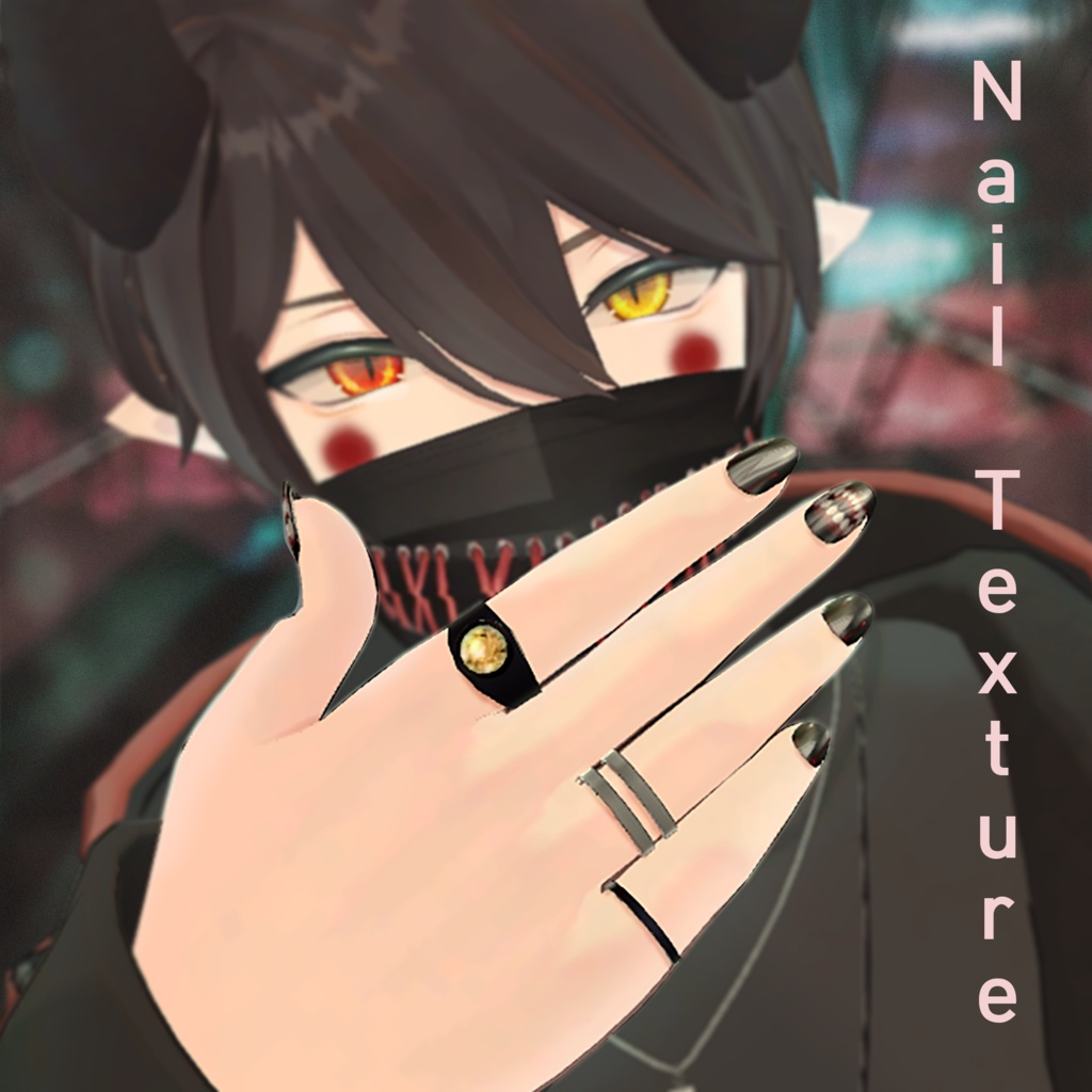 Black Nail Texture ネイルテクスチャ