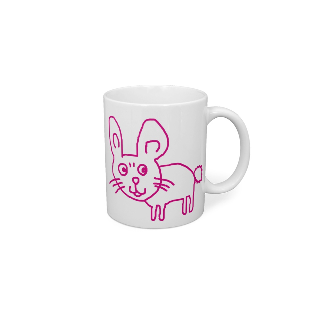 珍妙な顔のうさぎマグカップ