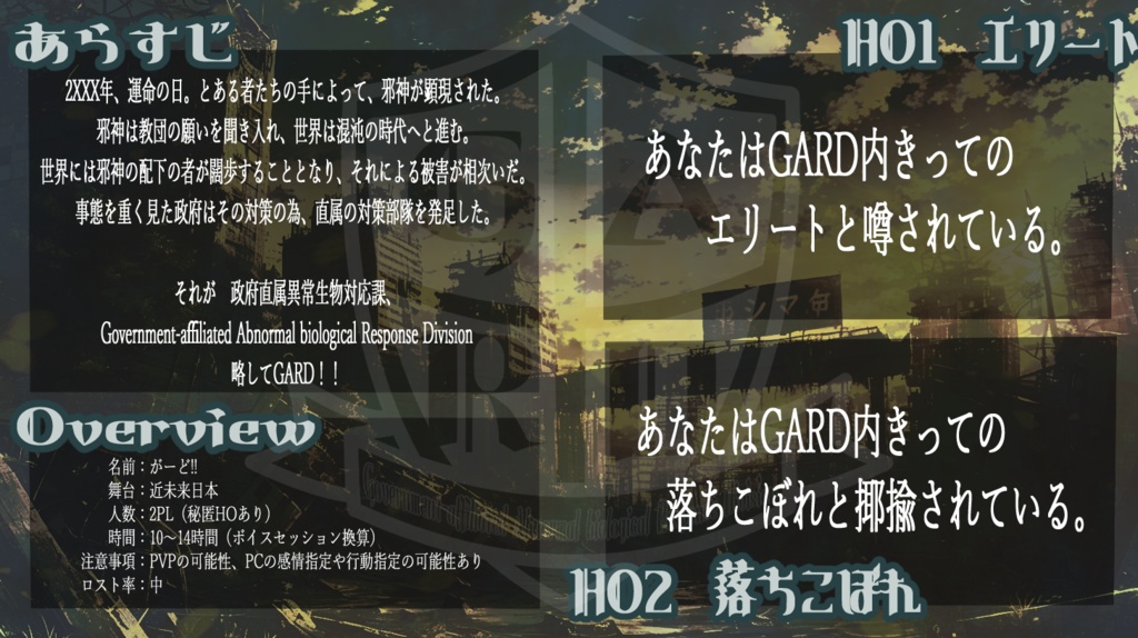 【CoC】GARD!!(SPLL:申請中)