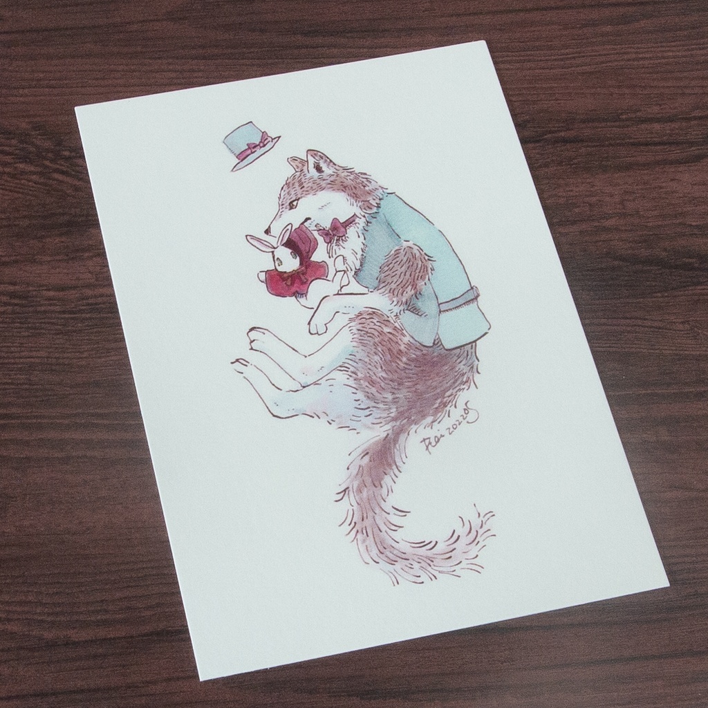 【ポストカード】仲良し赤ずきんコンビ