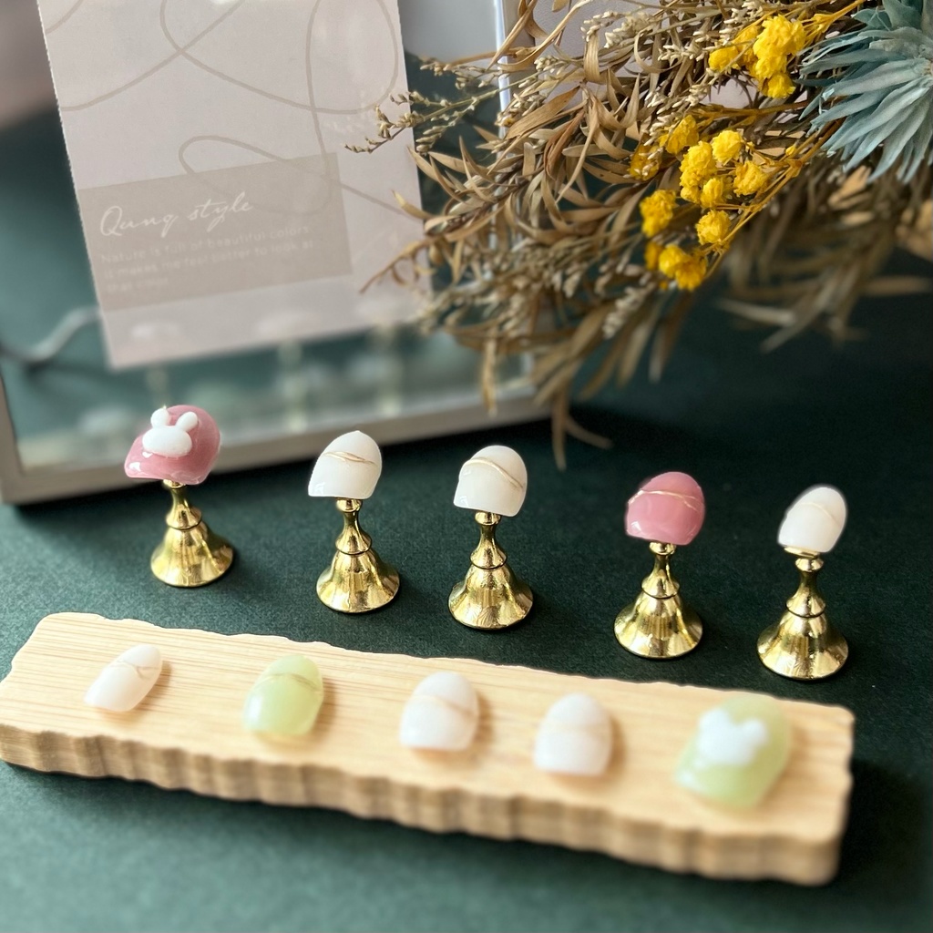 【nail tips】うさぎとくま【ネイルチップ】