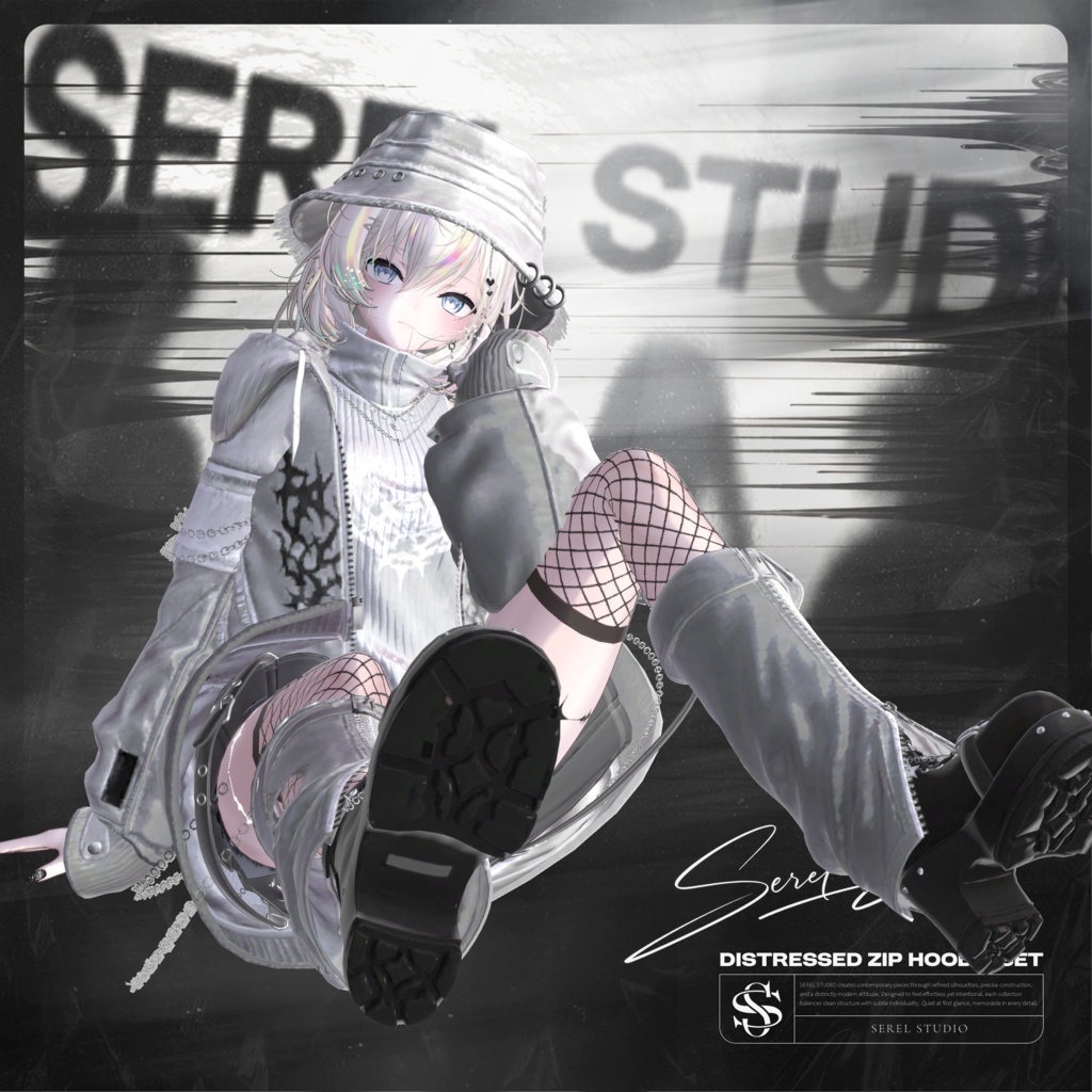 ✨SALE✨ Distressed Zip Hoodie Set【21アバター対応】