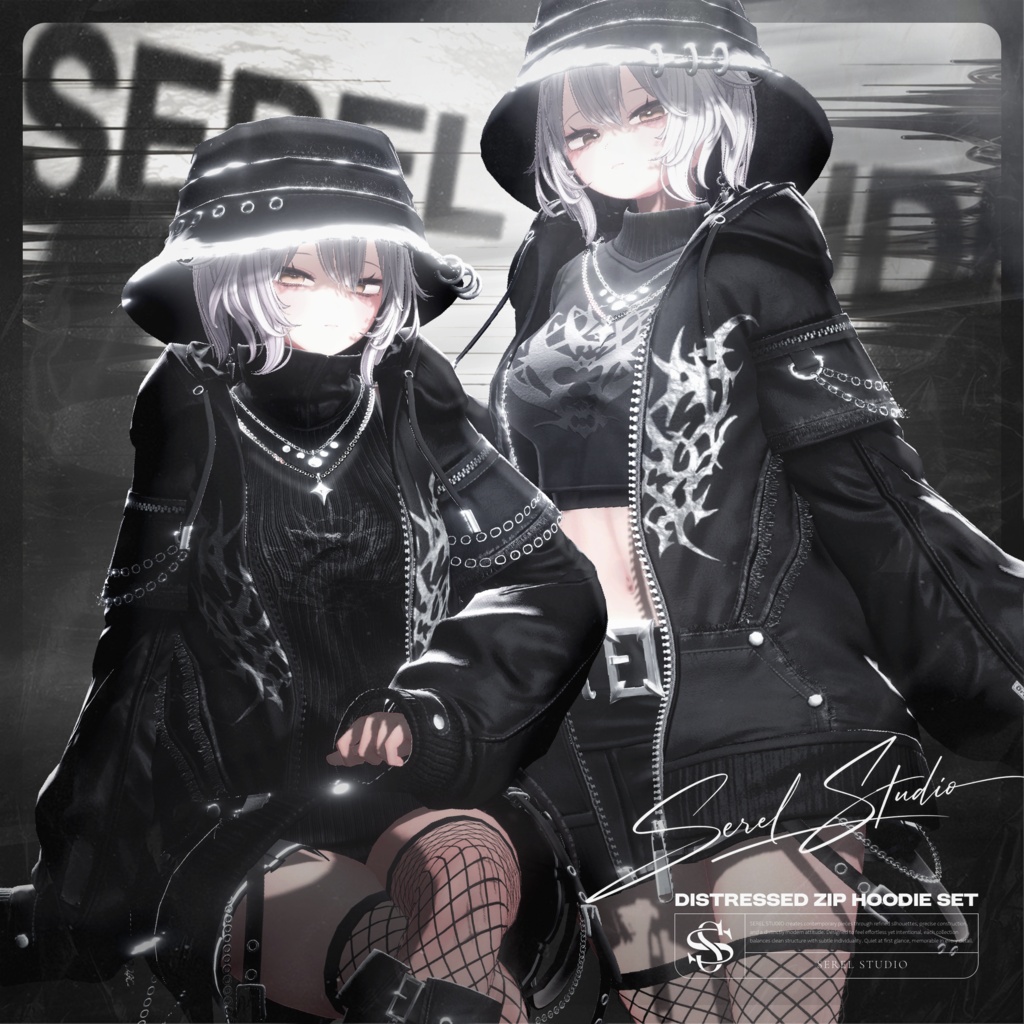 ✨発売間近✨ Distressed Zip Hoodie Set【21アバター対応】