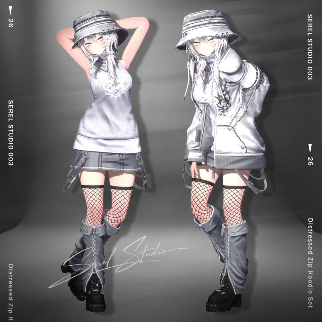 ✨発売間近✨ Distressed Zip Hoodie Set【21アバター対応】