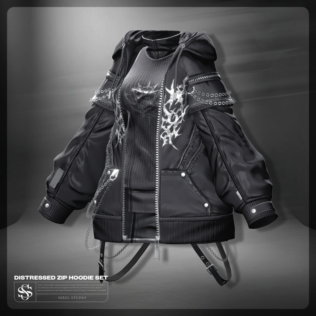 ✨発売間近✨ Distressed Zip Hoodie Set【21アバター対応】