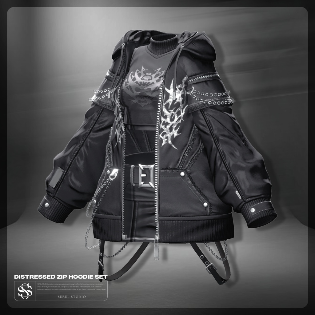 ✨発売間近✨ Distressed Zip Hoodie Set【21アバター対応】