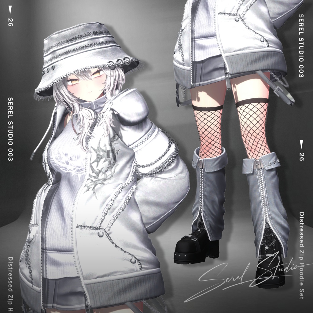 ✨発売間近✨ Distressed Zip Hoodie Set【21アバター対応】