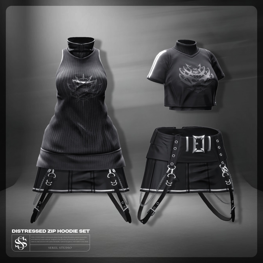 ✨発売間近✨ Distressed Zip Hoodie Set【21アバター対応】