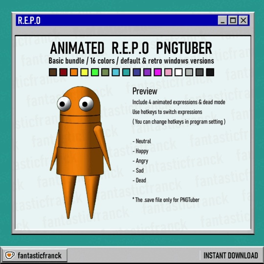REPO Animated PNGTuber Basic Bundle (For PNGTuber Plus)