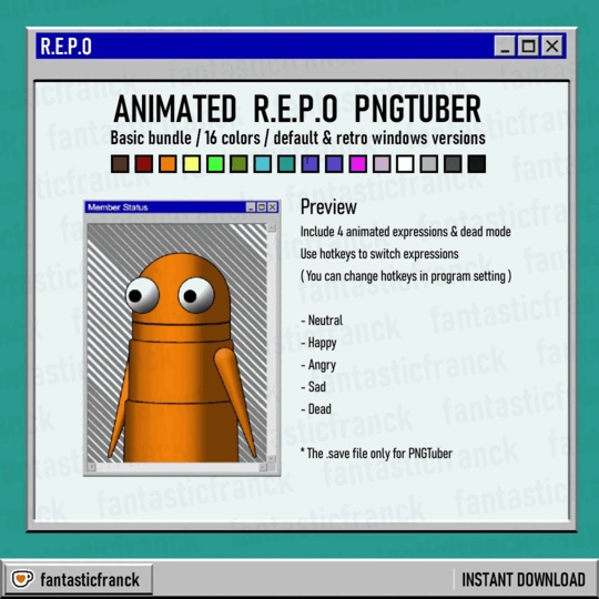 REPO Animated PNGTuber Basic Bundle (For PNGTuber Plus)