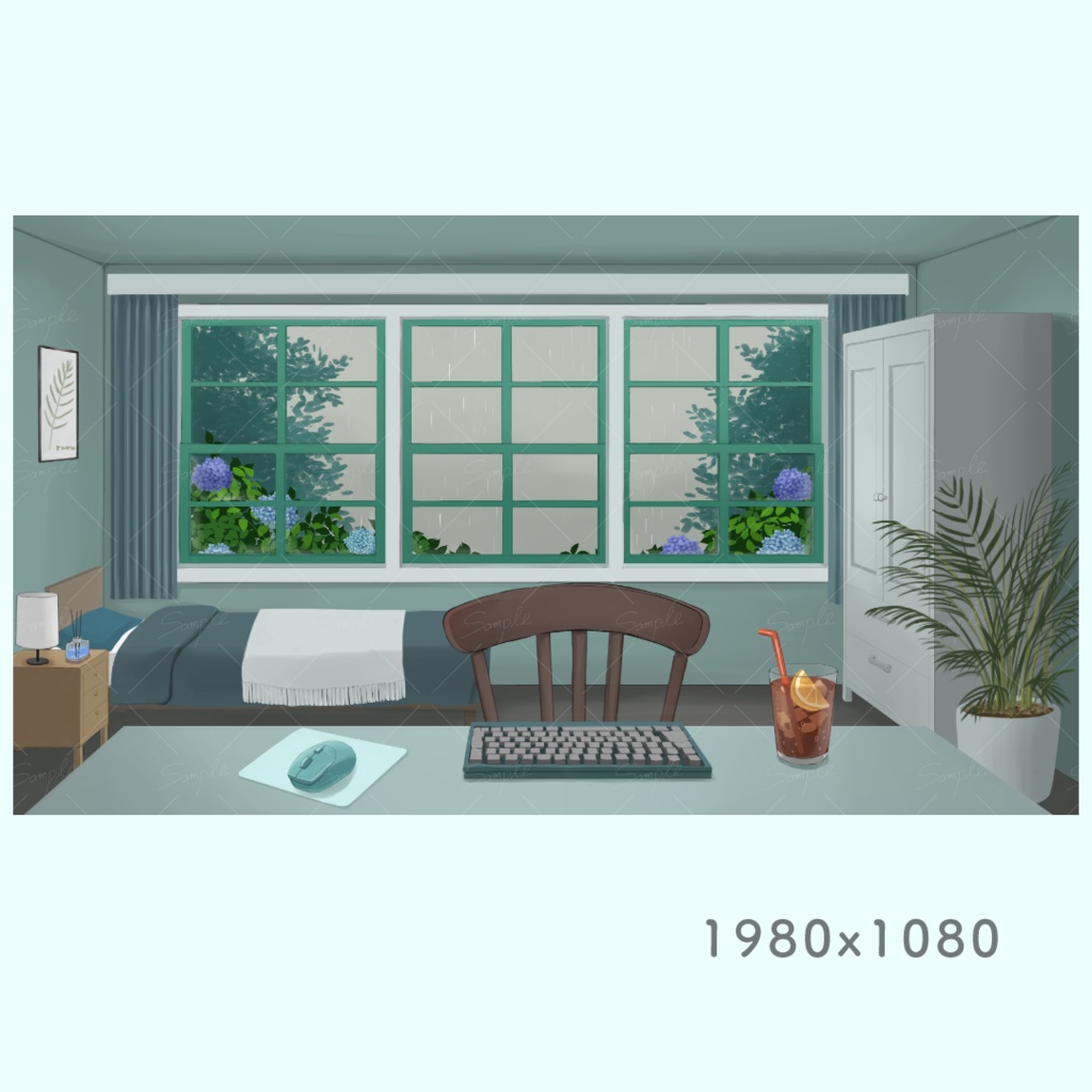 【背景素材】梅雨お部屋