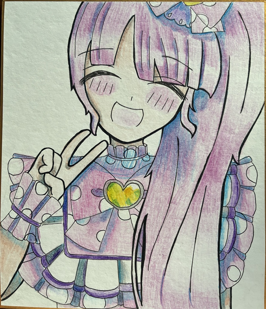 真中のん 色紙 色鉛筆 プリパラ
