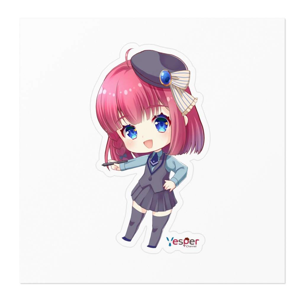 ちびべすぱステッカー(白)