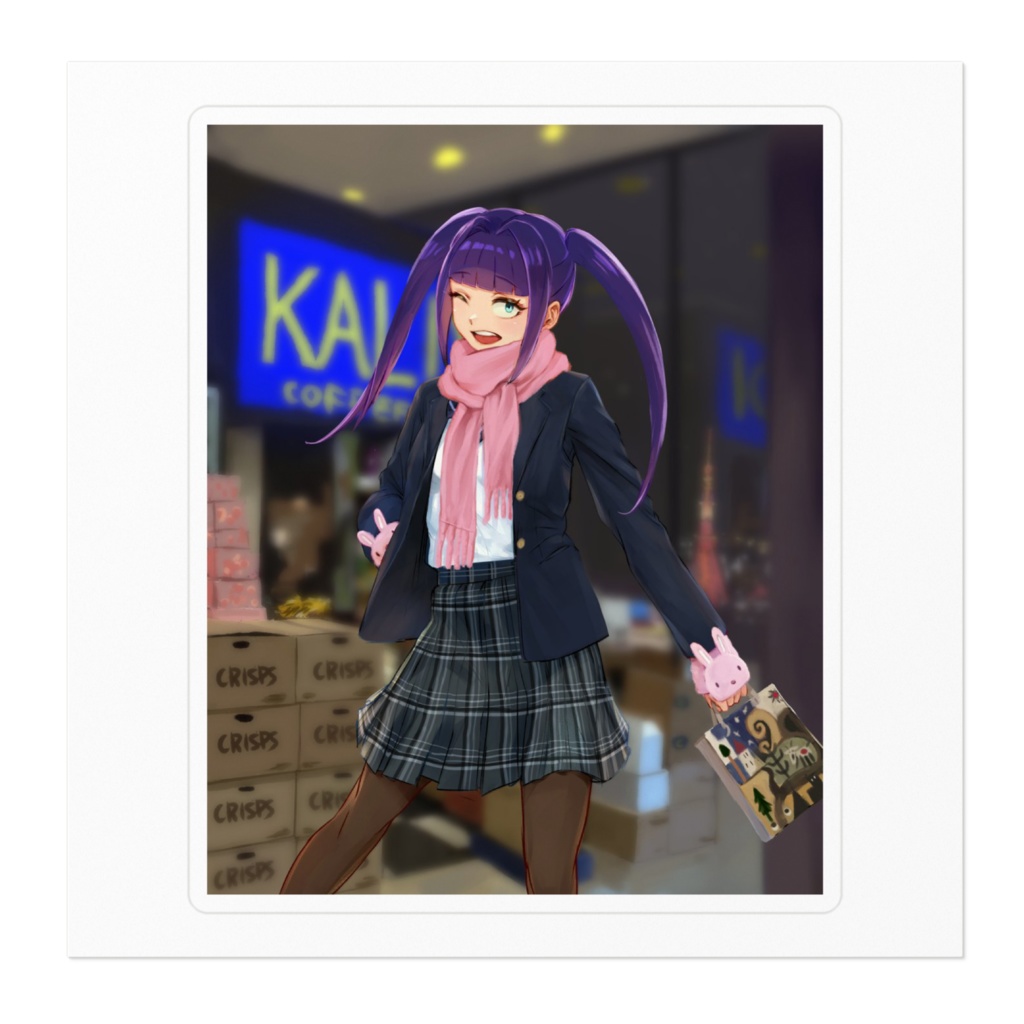 あくねちゃんステッカー お買い物Ver