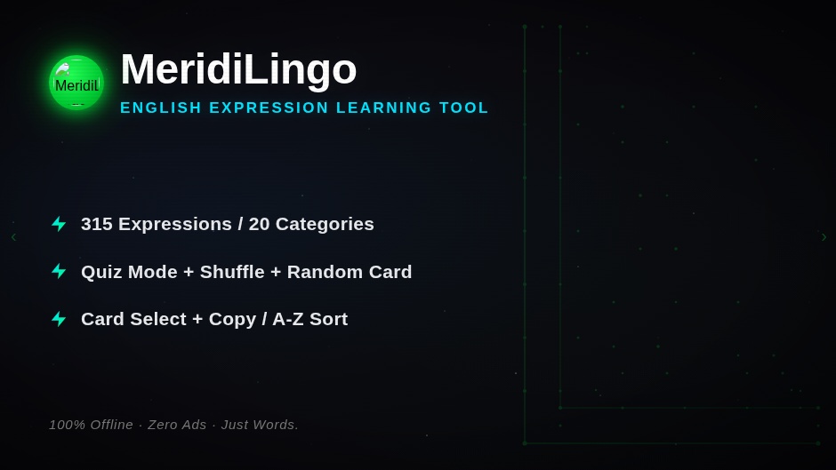 🐾🪄 MeridiLingo v1.0.0 - 英語表現 & 時代を旅する辞書