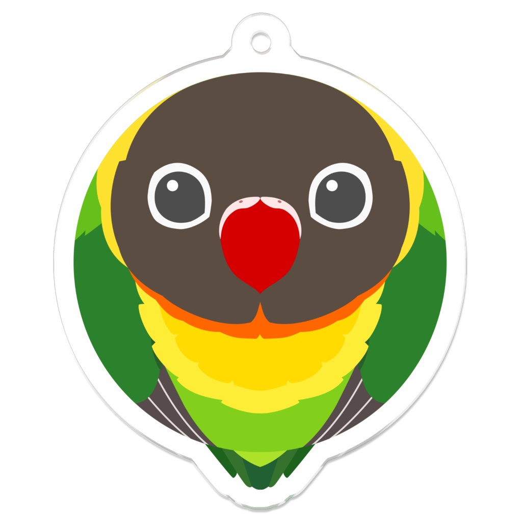 ころころボタンインコキーホルダー
