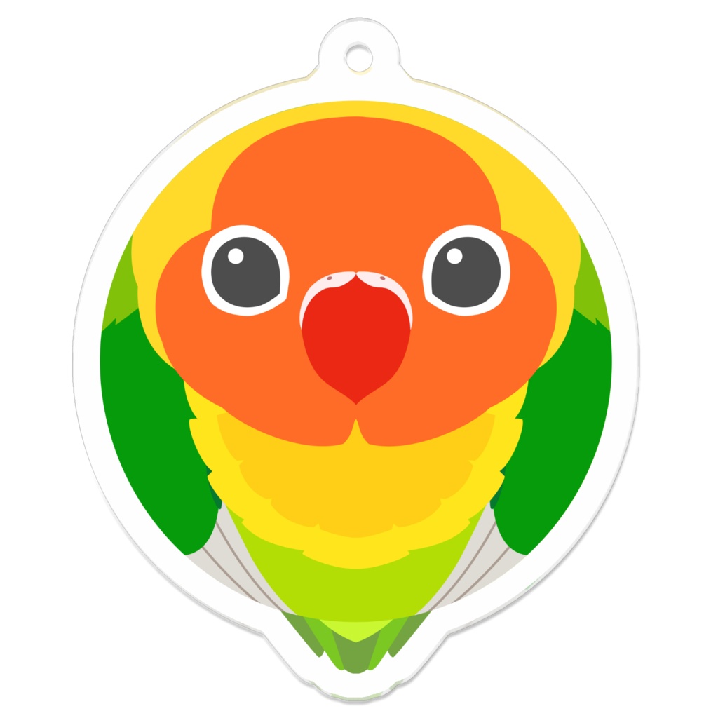 ころころボタンインコキーホルダー3