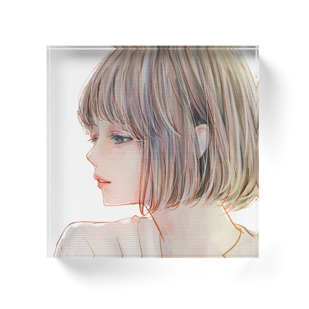 ボブ横顔アクリルブロック