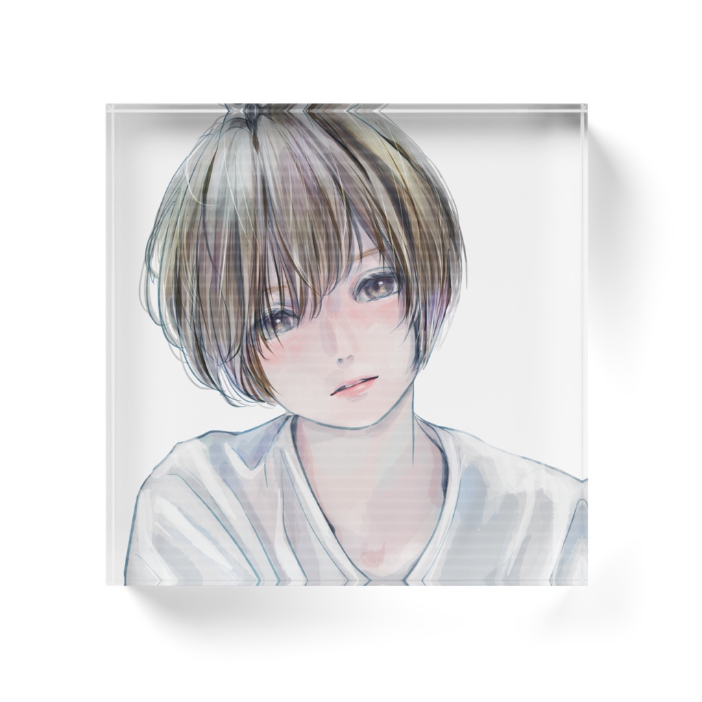 ボブ女の子アクリルブロック