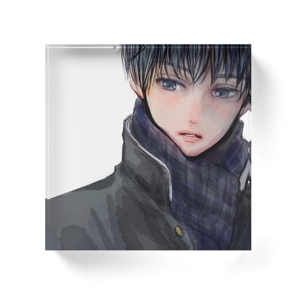 寒そうなDKアクリルブロック