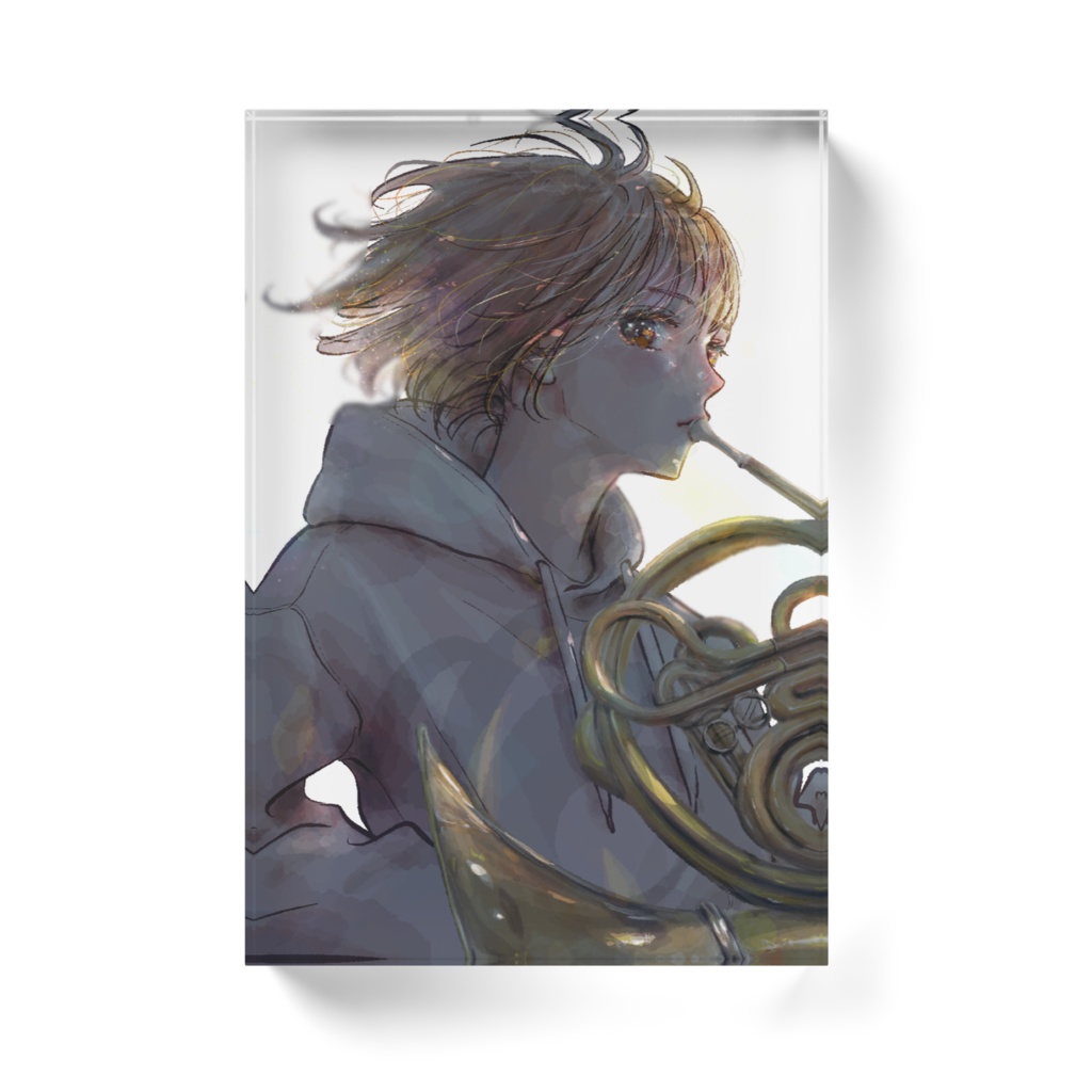 ホルン女子アクリルブロック