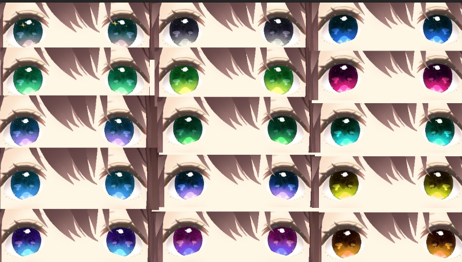 【15色】キラキラ瞳テクスチャ【VRoid用】