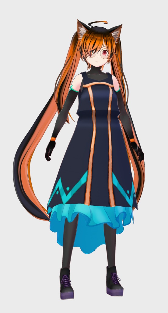 【おひとり様限定VRoid】ツインテ狐耳オッドアイズ眼鏡ふぉっくす