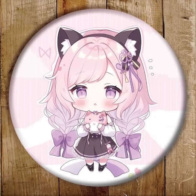 新人vtuber【羽織結音】缶バッジ（配信5か月記念）