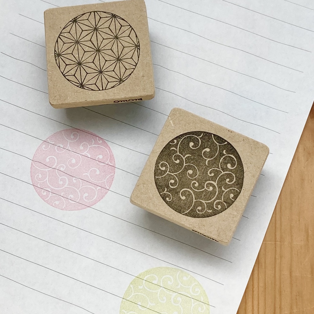 麻の葉丸型(大) 消しゴムはんこ