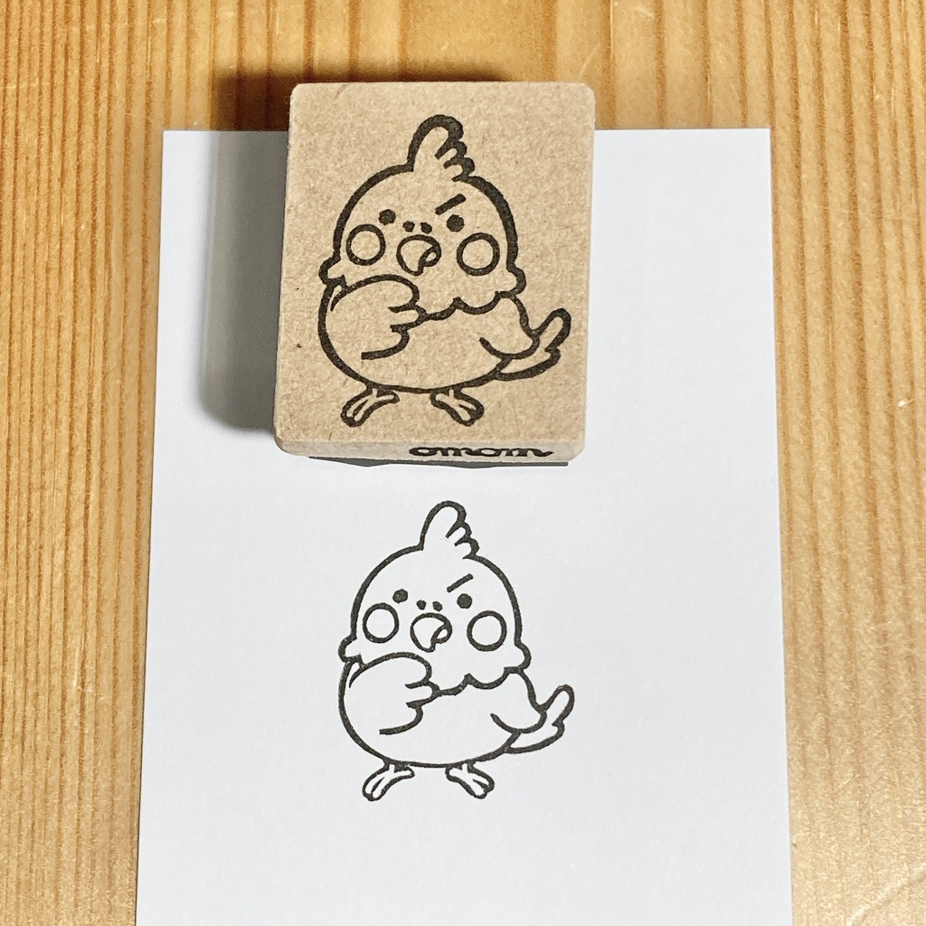 オカメインコ　消しゴムはんこ