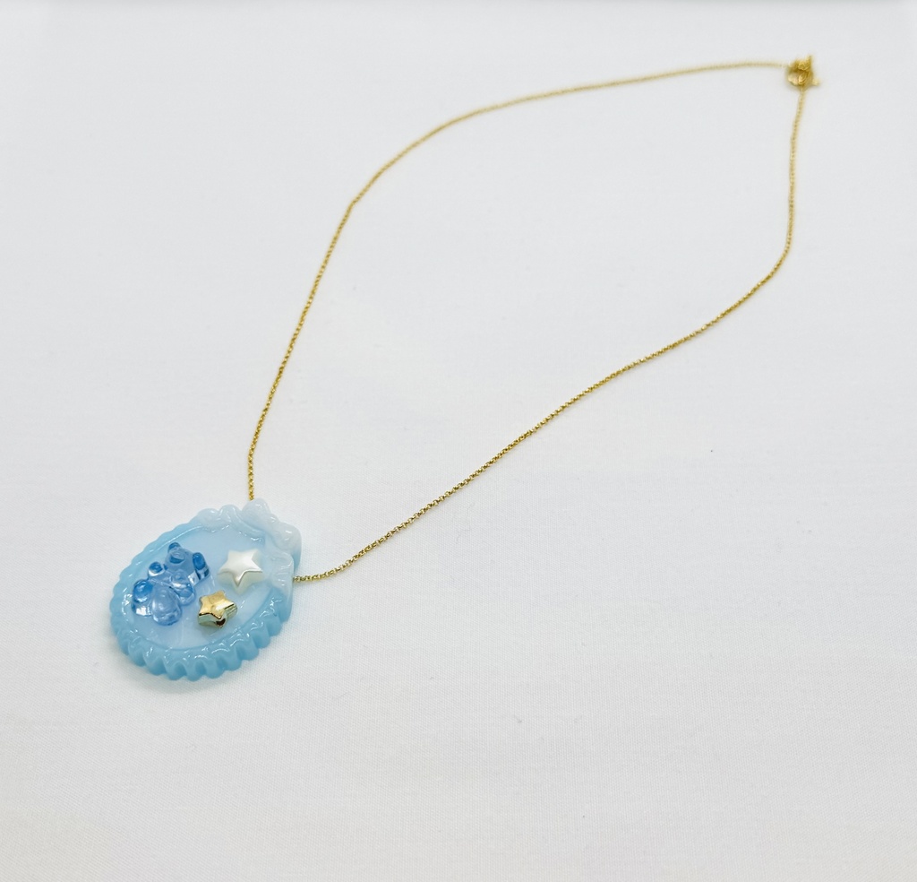 フレームくま、チューリップ【ネックレス、ピン、チャーム、リング】