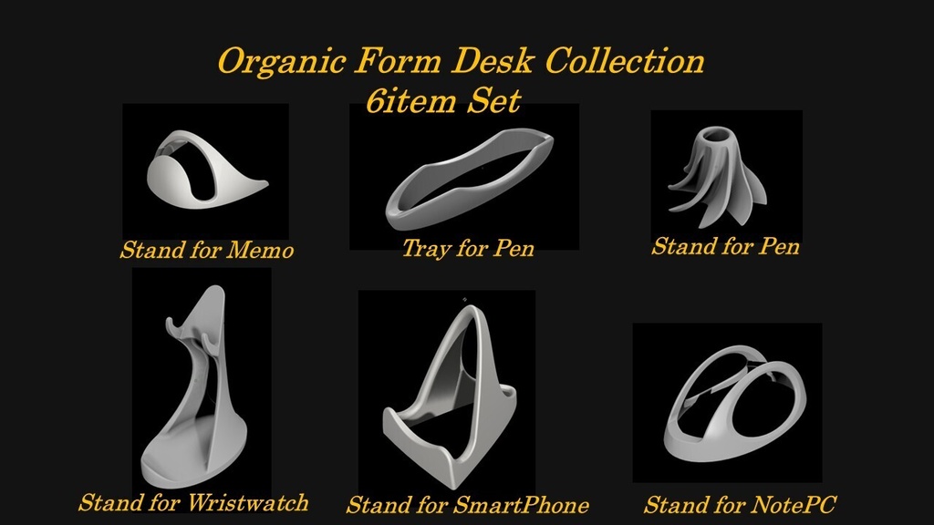 Organic Form Desk Colection 6item Set