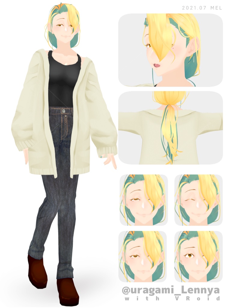 ※β版作成【VRoid男性素体】MEL【VRMモデル】 #M市C町