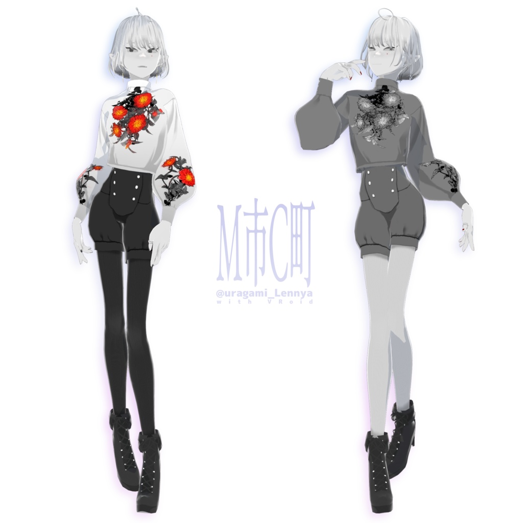 VRoid 3D model【DIA】vrm+vroid #M市C町