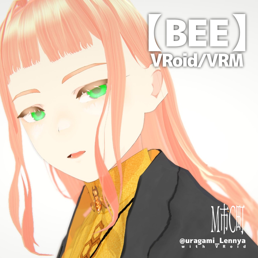 VRoid 3D model【BEE】vrm+vroid #M市C町