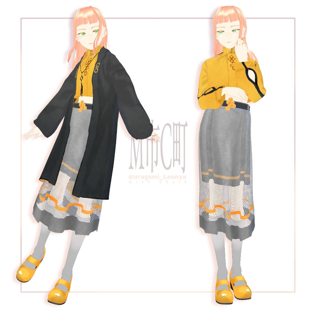 VRoid 3D model【BEE】vrm+vroid #M市C町